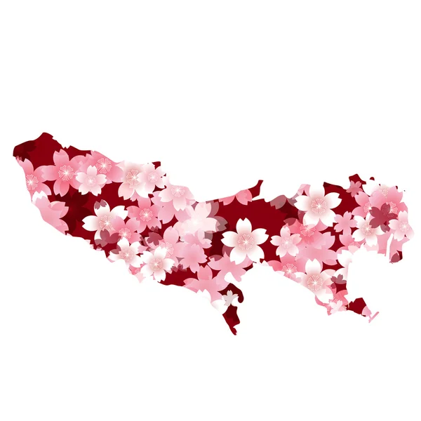 Tokyo　spring cherry blossoms — Stockvector